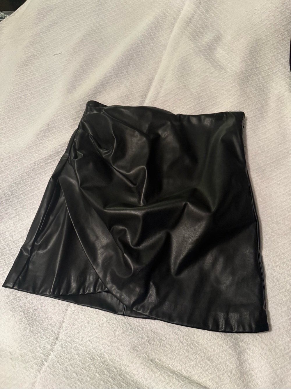 Black Faux Leather Mini Skirt